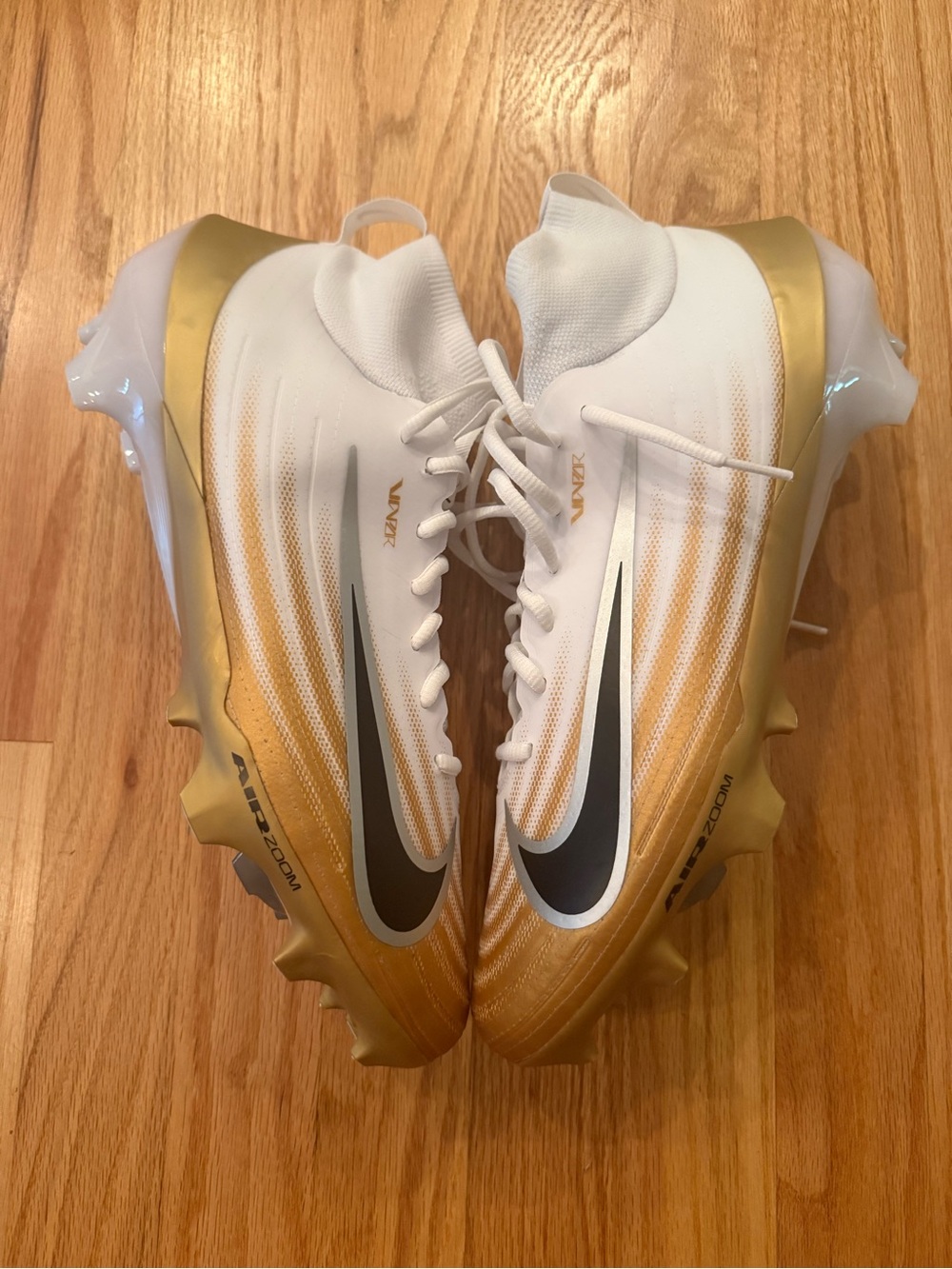 NIKE ZOOM AIR VAPOR PRO 1 WHITE METALLIC GOLD FOOTBALL CLEATS FB3298-103 12